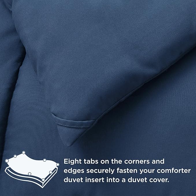 Bedsure Comforter Duvet Insert - Quilted Comforters Twin XL Size, All Season Duvet, GentleSoft Down Alternative Bedding, with 8 Tabs, Gifts for Women/Men, Dark Slate Blue, Twin XL 92 x 68 Inches