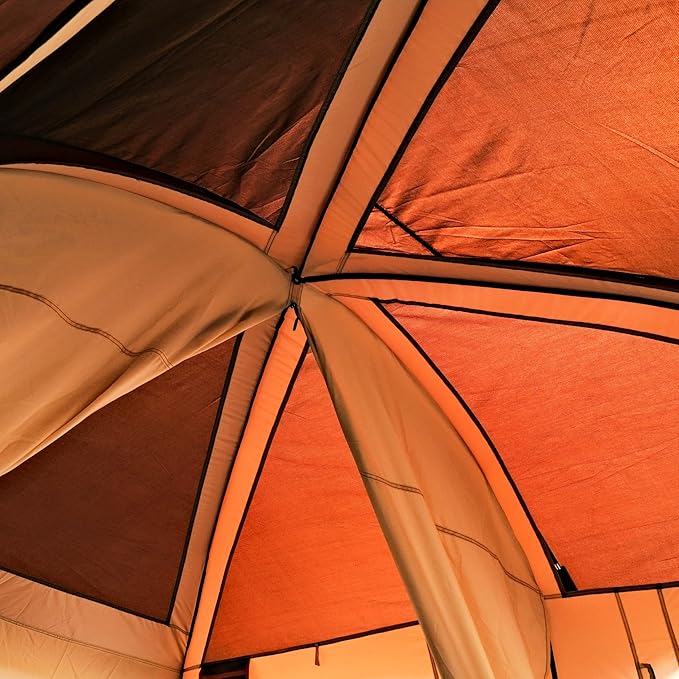 KTT Large Tent 6-8-10-12 Person,Family Cabin Tents,2 Rooms,2 Doors and 4 Windows with Mesh,Straight Wall,Waterproof,Double Layer,Big Tents for Outdoor,Picnic,Camping,Family Gathering