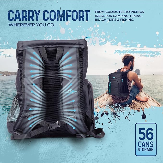 Cooler Backpack Insulated Waterproof 22 Hours Cold, Backpack Coolers Insulated Leak Proof Holds 56cans, Lightweight & Portable Ice Chest - Camping Beach, Ice Chest Cooler Leakproof
