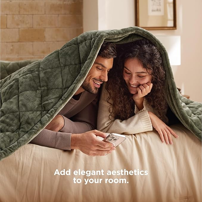 Bedsure Electric Blanket Full Size - Quilted Heated Blanket Full, Soft Flannel Thick Heating Blanket with 10 Time Settings & 6 Heat Settings, Warm Gifts for Women Men (72x84 inches, Olive Green)