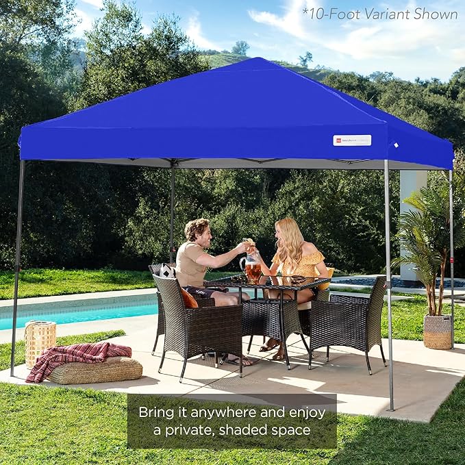 Best Choice Products 8x8ft Pop Up Canopy Tent, Outdoor Shade, 1 Person 1 Minute Set Up, Carry Case, 4 Weight Bags - Resort Blue