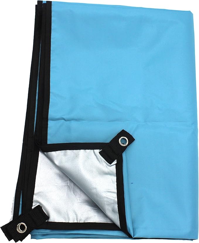 WoneNice 10x10 FT Waterproof Camping Tarp, Lightweight UV Protection Camping Cover for Tents, Beach, Picnics, Car and Adventure, Sky Blue