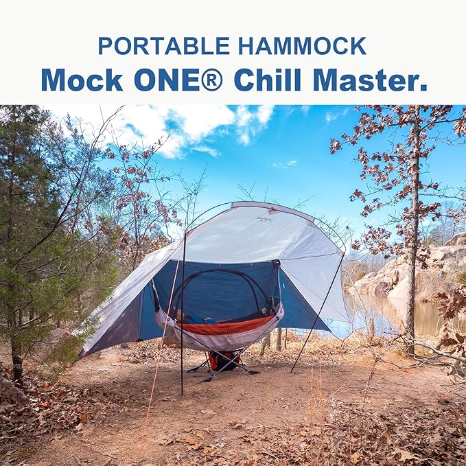 Portable Hammock with Stand, World's Best Mock ONE® Hammock Samsara Set, Compact Folding Framed Hammock with Bug Net, Tarp for Park, Backyard, Garden, Camping, Hiking, Mountaineering, Beaches- Orange