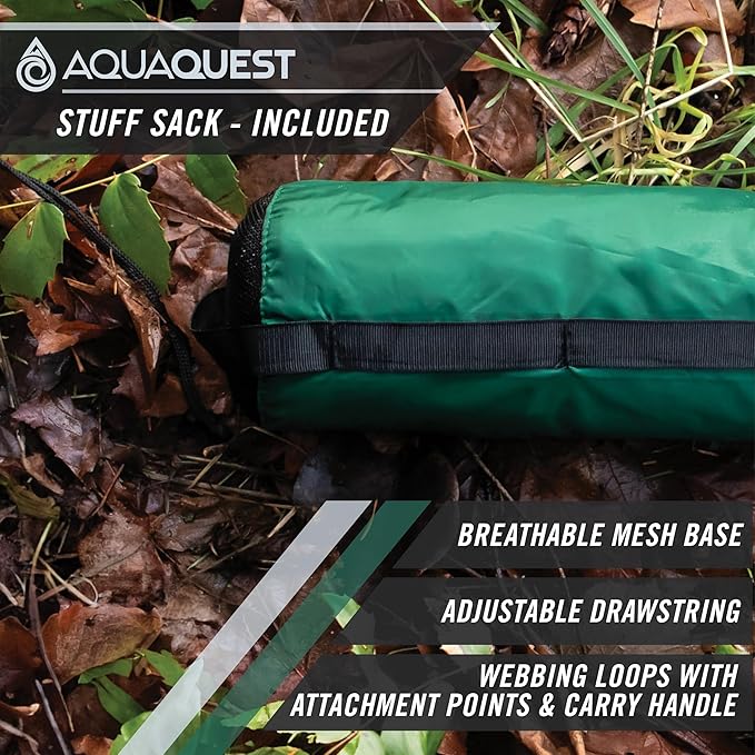 AquaQuest Defender Tarp – Heavy-Duty Waterproof (20,000 mm) Seam-Taped Rain Fly for Camping, Bushcraft & Survival