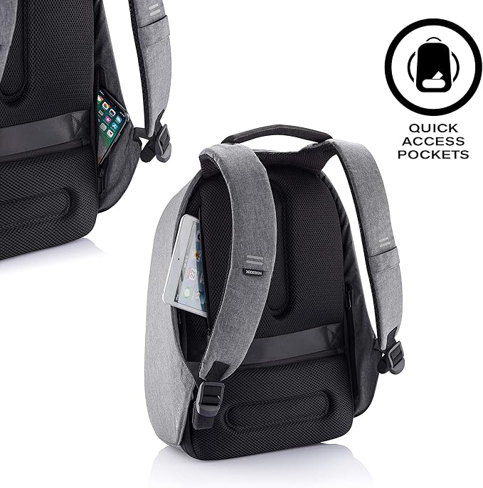 XDDesign Bobby Hero 20 Liter Anti Theft Laptop Backpack with Padded 17" Laptop Sleeve, Recycled Material, Water Repellent, USB Charging Port, Travel Backpack Carry on Flight Approved for Men&Women