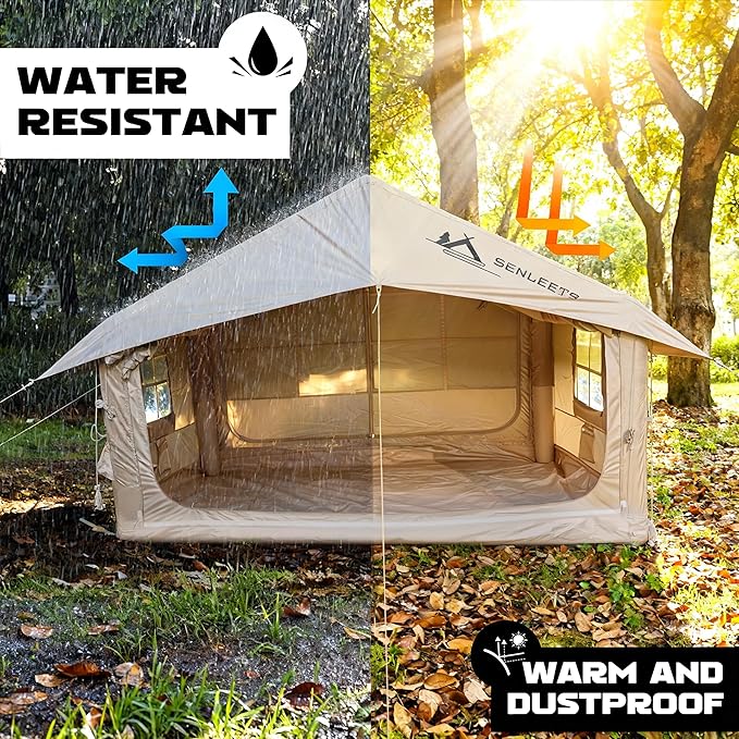 Inflatable Tents for Camping, Large Inflatable Camping Tent with Hand Pump, Easy Setup Tents for 2/4/6/8/10/12 People, Portable Glamping Tent