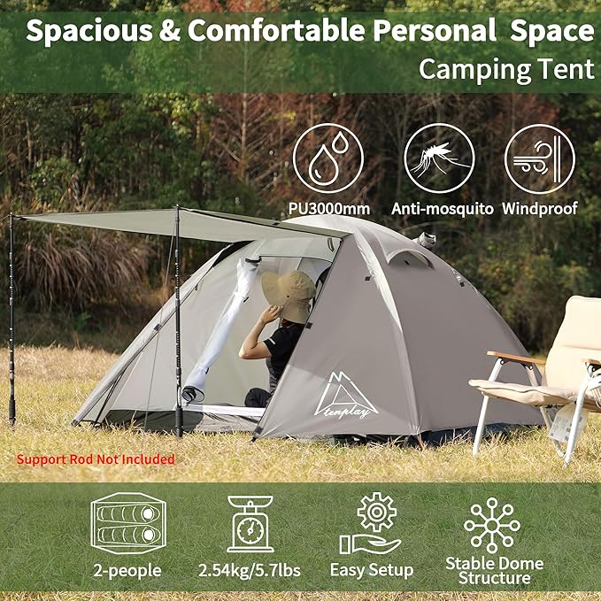 Camping Tent, Easy Setup, 1-2-8-10 Person Waterproof and Portable Tent for Camping Hiking Outdoor