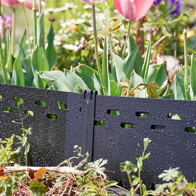 20Pcs 10Inch Metal Landscape Edging Stakes, No Installation for Corrugated Garden Landscape Edging/Terrace Board/Grass Barrier/Bender Board/Garden Liner/Tent pegs/Dog Stakes