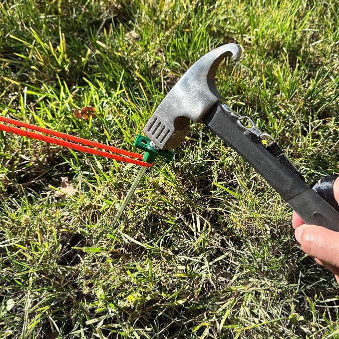 20 Pcs Tent Stakes Heavy Duty Ground Stake for Camping, 10 Inch Galvanized Non-Rust Metal Tent Pegs Tent Spikes Yard Stakes for Outdoor Canopy Garden Hiking -Green