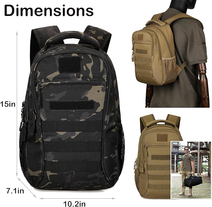 CREATOR Military Tactical Backpack for Men Mini Daypack Small Tactical Assault Bag for Hunting Camping Trekking