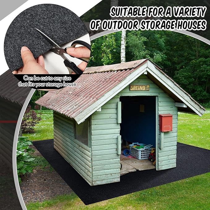 Haull Shed Floor Mat 9.8 x 12 ft Outdoor Waterproof Nonslip Durable Storage Sheds Protector Rug for Carport Patio Garage Garden Spring Summer Outdoor, Storage Shed Not Included