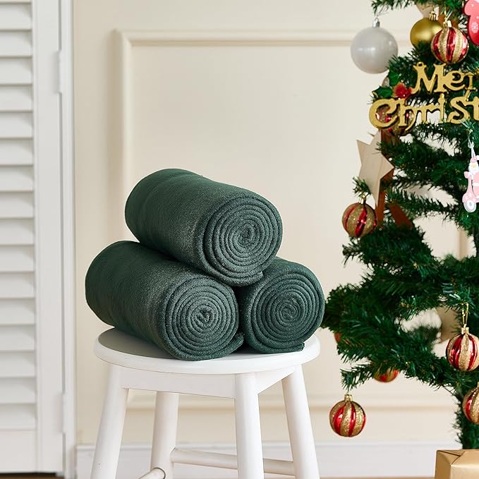 CAI TENG Blankets Throws Fleece Blanket Bulk Green Lightweight Warm Kids Blanket Soft Cozy Deco Christmas 50 x 60 Dog Blanket Bulk Fleece Fabric Blanket for Bed Sofa Couch Office Outdoor 6 Pack