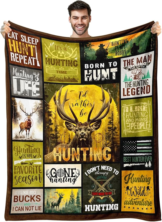 Men's Hunting Gifts: Unique, Funny & Deer-Themed Blanket, 60"x50"