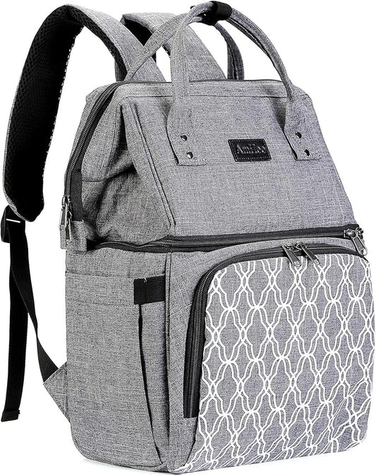 AmHoo Insulated Lunch Box Cooler Backpack Waterproof Leak-Proof Lunch Bag Tote for Men Women Hiking Beach Picnic Trip with Strongest YKK Zipper Gray