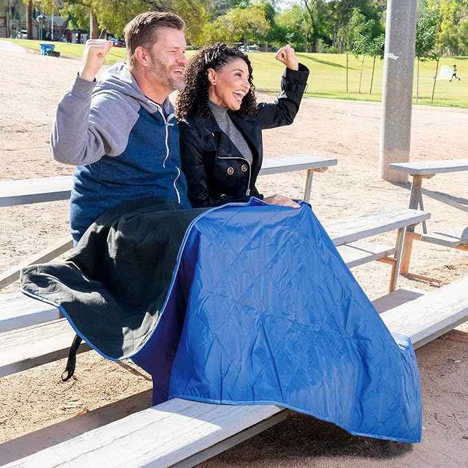 BRAWNTIDE Large Outdoor Waterproof Blanket - Extra Thick Fleece, Warm, Windproof, Sandproof, Quilted, 82" x 55", Ideal for Beaches, Picnics, Camping, Stadiums, Dogs, Car