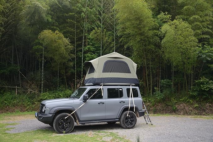 Inflatable Rooftop Tent for Car SUV Truck,2 Person Roof Top Camping Tent with Mattress & Ladder, Waterproof 300D Oxford Fabric, Windproof Design for Overlanding and Outdoor Adventure