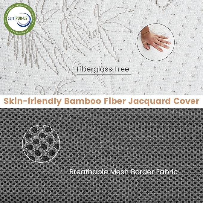 Giantex Folding Mattress, 4 Inch Gel-Infused Tri-fold Mattress with Bamboo Cover & Carry Bag, CertiPUR-US Certified, Foldable Cooling Mattress Topper for Guest Room Dorm RV Camp Floor, Queen