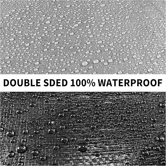 Tarp Heavy Duty 6x8ft Waterproof Tarps,10mil Uv Resistant,Multipurpose Silver/Black Tarps for Cars,Camping,Roof,Ship,Garden.by-MVPNET