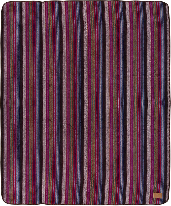 QISU Alpaca Wool Blanket Throw | Large, Beautiful, Warm, Variegated | 85 x 65 inches | Ultra-Soft, Hypoallergenic and Breathable | Non-Itchy or Scratchy (Purple Earth Variegated)