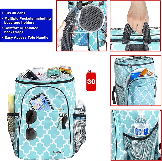 Ultra Compact Cooler Smart Cart Backpack