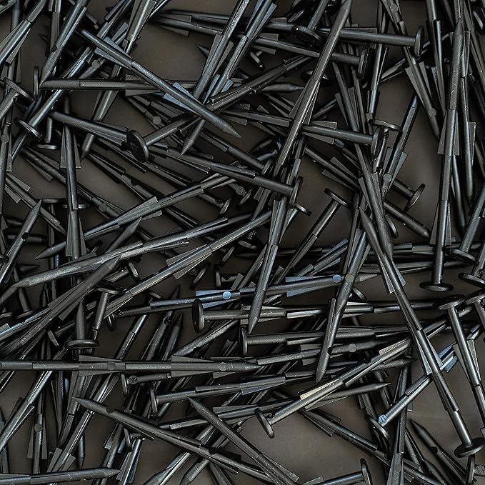 Mighty-Spikes™ Garden Stakes 100-Pack Black – 6" Super Strong, Rust & Break Resistant – Made in USA, Patented Design for Landscaping, Turf, Tarps, Tents & Camping – Reusable & Eco-Friendly