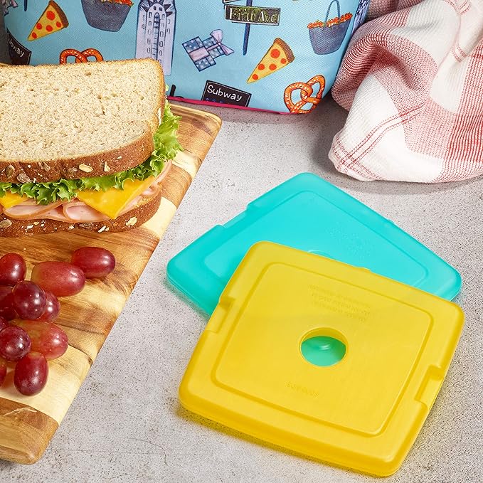Cool Coolers by Fit & Fresh Slim Ice Packs, Quick Freeze, Space-Saving, Reusable Ice Packs for Lunch Boxes & Coolers
