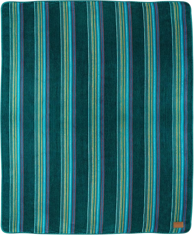 QISU Alpaca Wool Blanket Throw | Large, Beautiful, Warm, Variegated | 85 x 65 inches | Ultra-Soft, Hypoallergenic and Breathable | Non-Itchy or Scratchy (Turquoise Sea Foam Variegated)