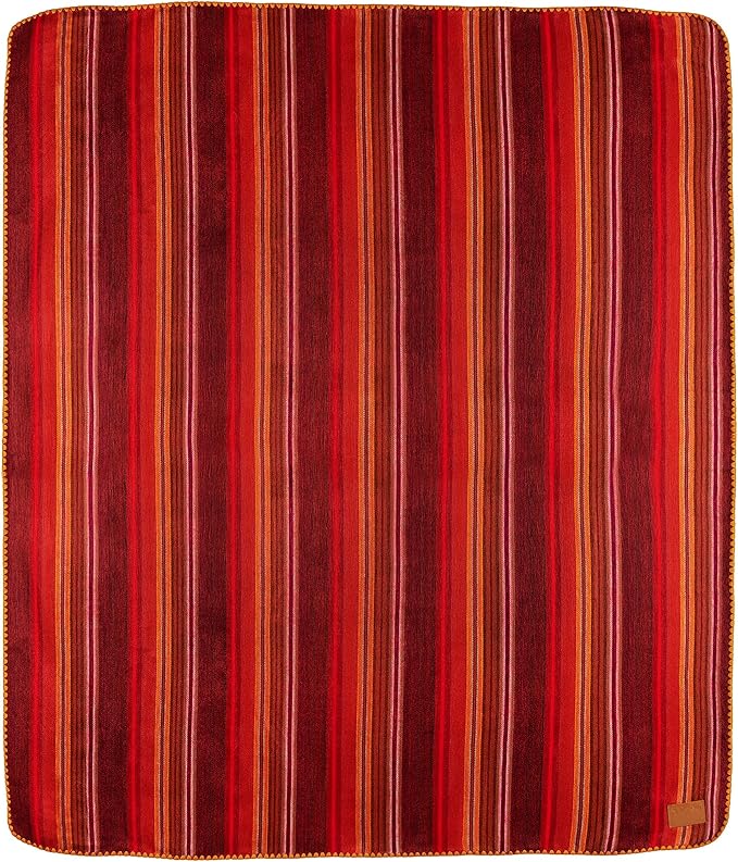 QISU Alpaca Wool Blanket Throw | Large, Beautiful, Warm, Variegated | 85 x 65 inches | Ultra-Soft, Hypoallergenic and Breathable | Non-Itchy or Scratchy Fabric (Pink/Red Variegated)