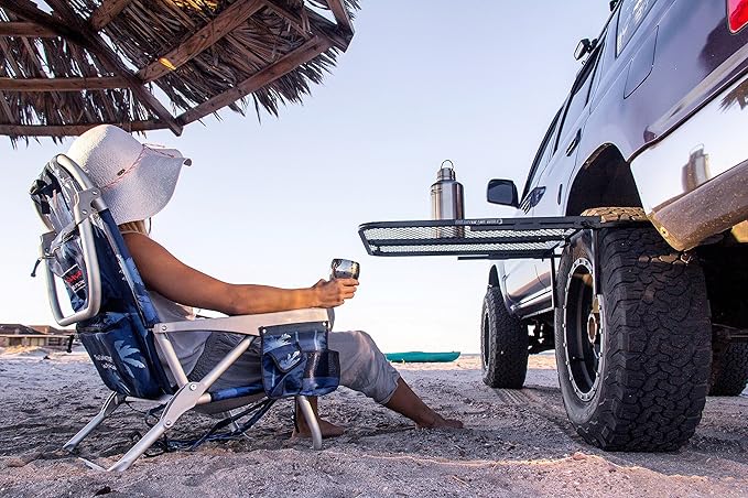 Tire Table Medium Steel Camping Table for Camp, Travel, Tailgating and Outdoor Work | Easily Holds 50 Pounds | Powder Coated Finish | No Tool or Hitch Required for Installation | 29 x 23 x 1.5