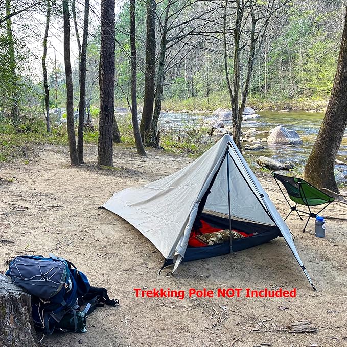 Ultralight Tent Boonedox One (1) Person Trekking Pole Tent for Backpacking, Waterproof Hiking, Lightweight Camping Tent for Scouts, Trekker (Trekking Poles NOT Included) Camping Tent