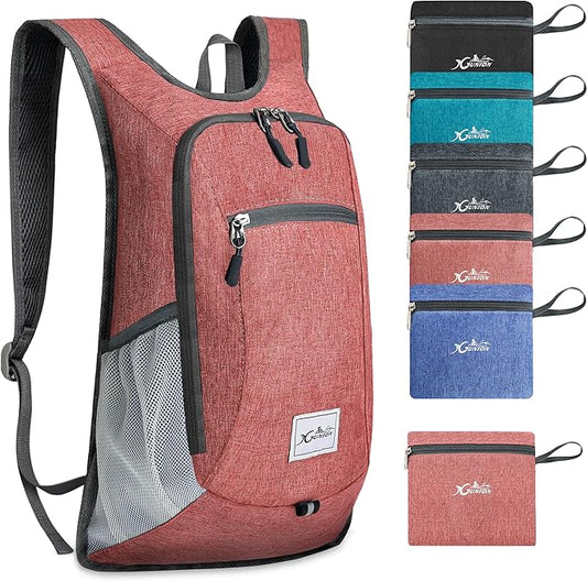 Hiking Backpack 10L Small Travel Lightweight Daypack Foldable Hiking Packable Camping Hiking Backpacks for Women Men (Red)