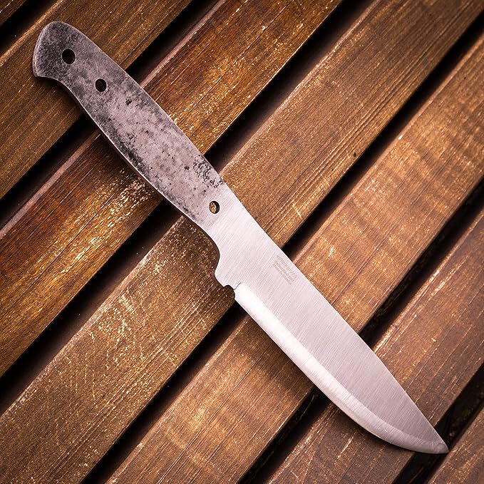 BPSKNIVES Blank Adventurer - Full-Tang Blank Knife for Knifemaking- Carbon Steel 1066 Blade - Scandinavian Scandi Grind Knife Blank - DIY Knives Making Blades
