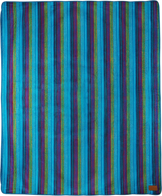 QISU Alpaca Wool Blanket Throw | Large, Beautiful, Warm, Variegated | 85 x 65 inches | Ultra-Soft, Hypoallergenic and Breathable | Non-Itchy or Scratchy Fabric (Blue Variegated)