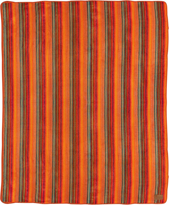 QISU Alpaca Wool Blanket Throw | Large, Beautiful, Warm, Variegated | 85 x 65 inches | Ultra-Soft, Hypoallergenic and Breathable | Non-Itchy or Scratchy Fabric (Orange Variegated)