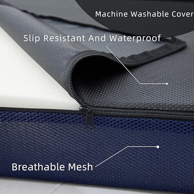 Sleeping Mats for Adults,Memory Foam Folding Pad,Breathable Trifold Mattress,Machine Washable Mesh Cover,Cot Size Floor Guest Bed,Summer Camping