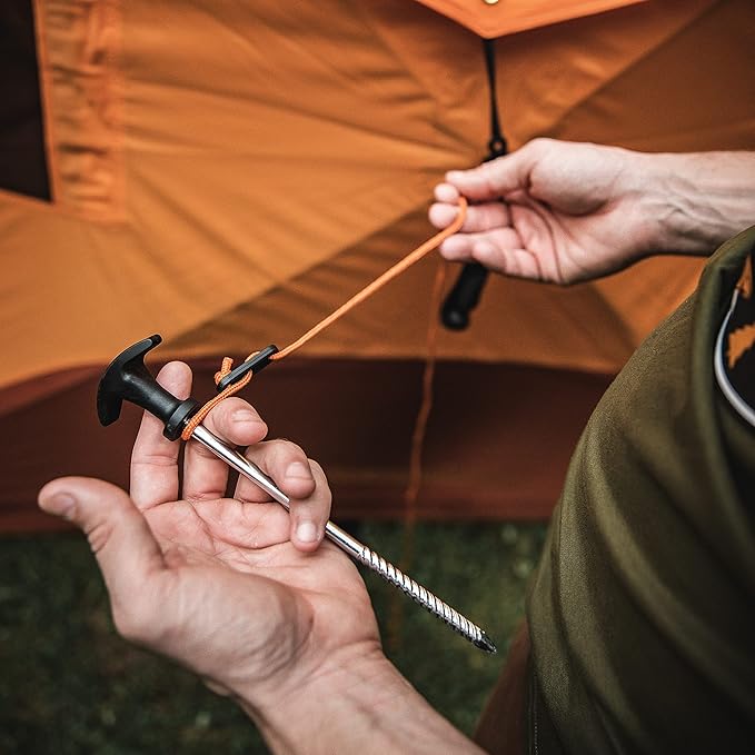 Gazelle Tents™ 12-Pack All-Terrain Stakes, 12 Serated Tip Stakes, 4 Guy-Lines, Carry Bag, GA100