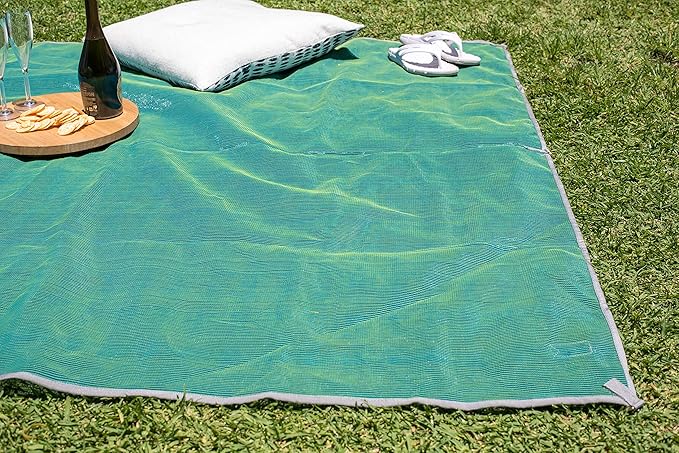 CGEAR Original Sand-Free Outdoor Rug Camping Mat - Water-Resistant & Anti-Fade Material - Military-Grade - Reversible Design - Area Rug for Beach, RV, & Picnics - Travel Bag