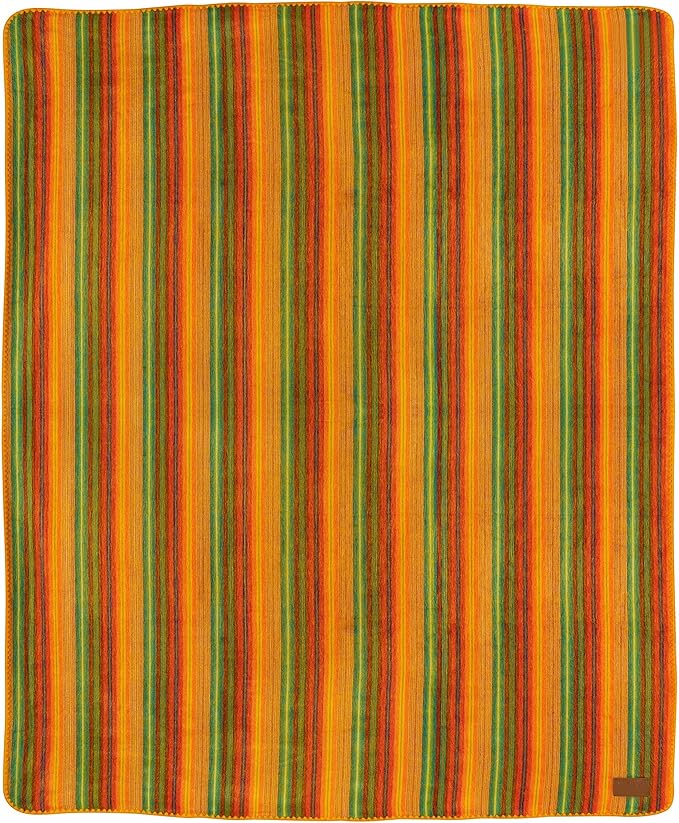 QISU Alpaca Wool Blanket Throw | Large, Beautiful, Warm, Variegated | 85 x 65 inches | Ultra-Soft, Hypoallergenic and Breathable | Non-Itchy or Scratchy Fabric (Yellow Variegated)